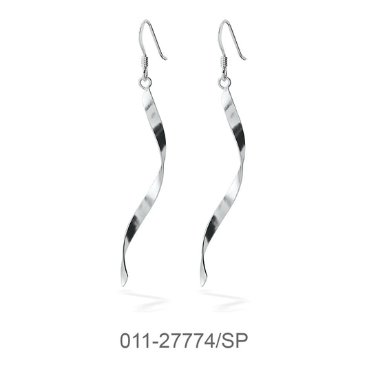 EARRING HOOK TWISTED W/ SILVER PLATED