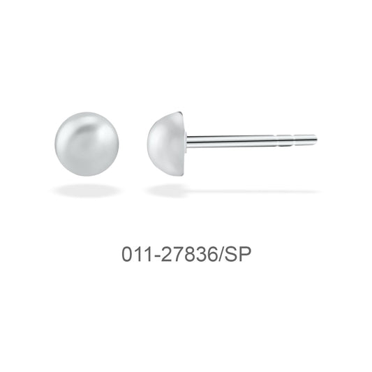 EARRING HALF BALL 5MM POST W/ MATT